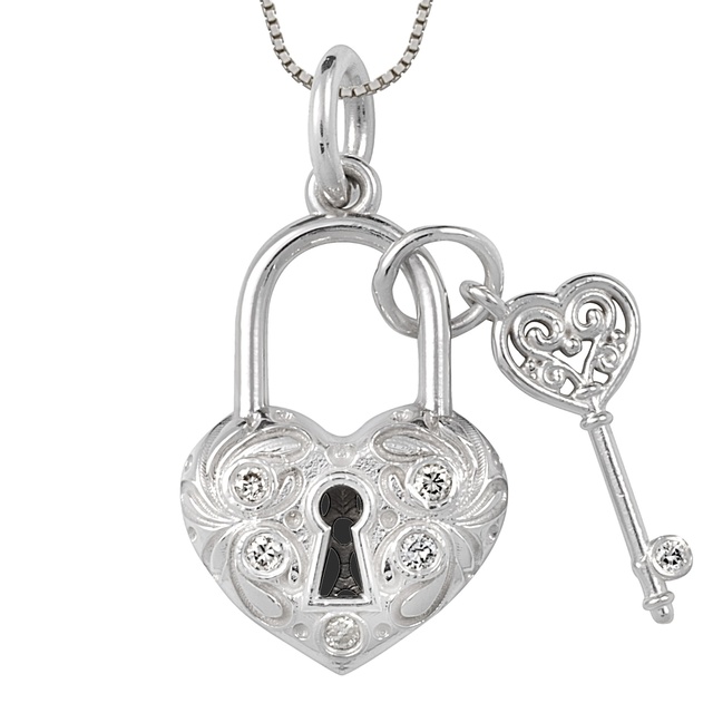 Diamond Pendant Lock with Key
