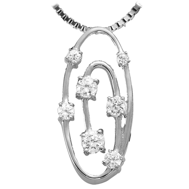 7 Diamond Oval Shaped Journey Pendant