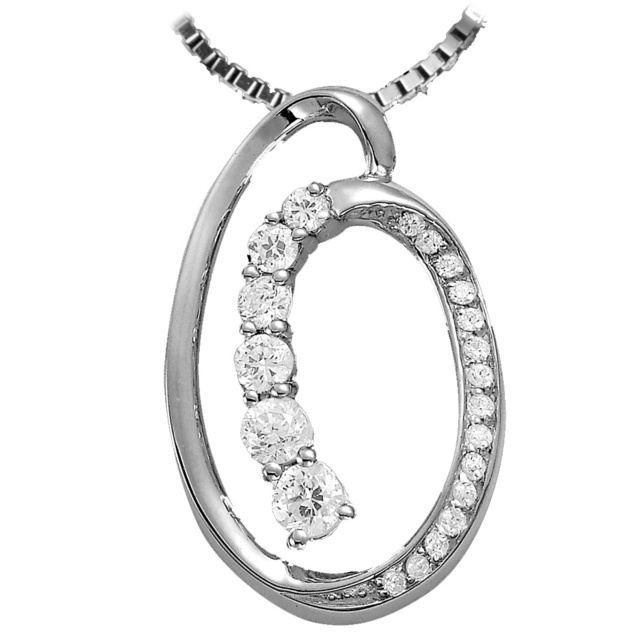 Oval Shaped Diamond Journey Pendant