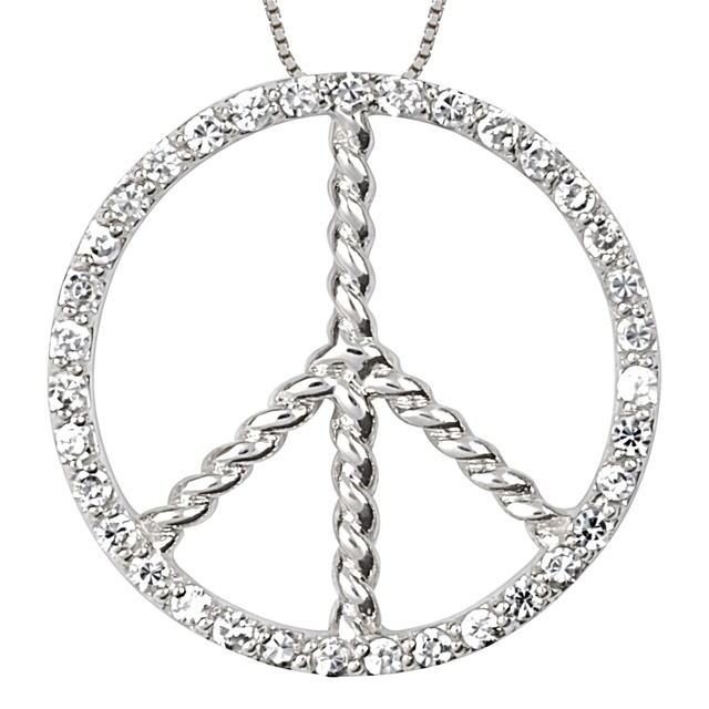 Peace Sign Diamond Pendant