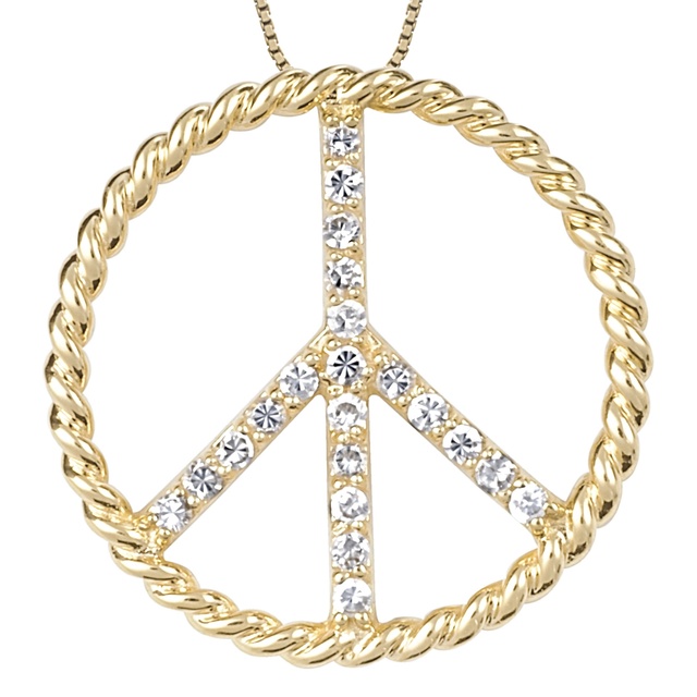 Peace Sign Diamond Pendant