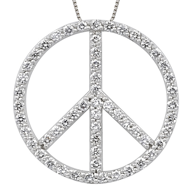 Peace Sign Diamond Pendant