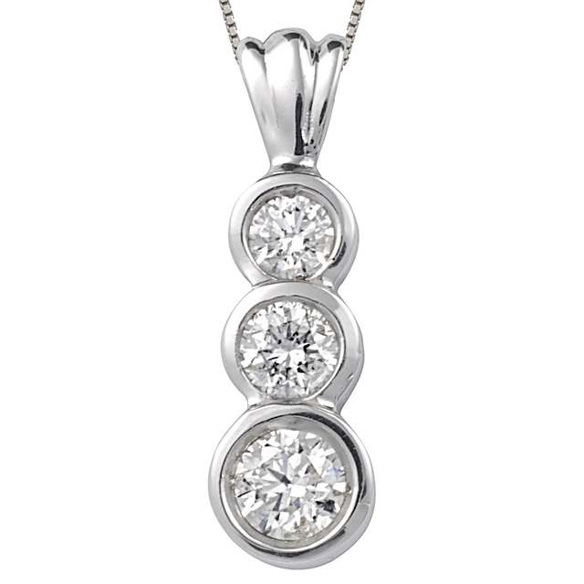 Three Stone Diamond Snow Man Pendant