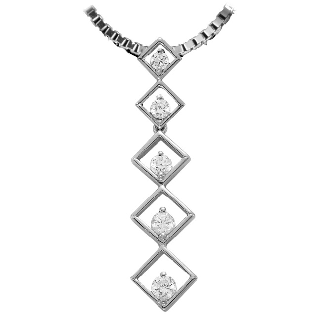 Square Shaped Diamond Journey Pendant