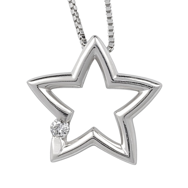 Star Pendant With 1 Diamond