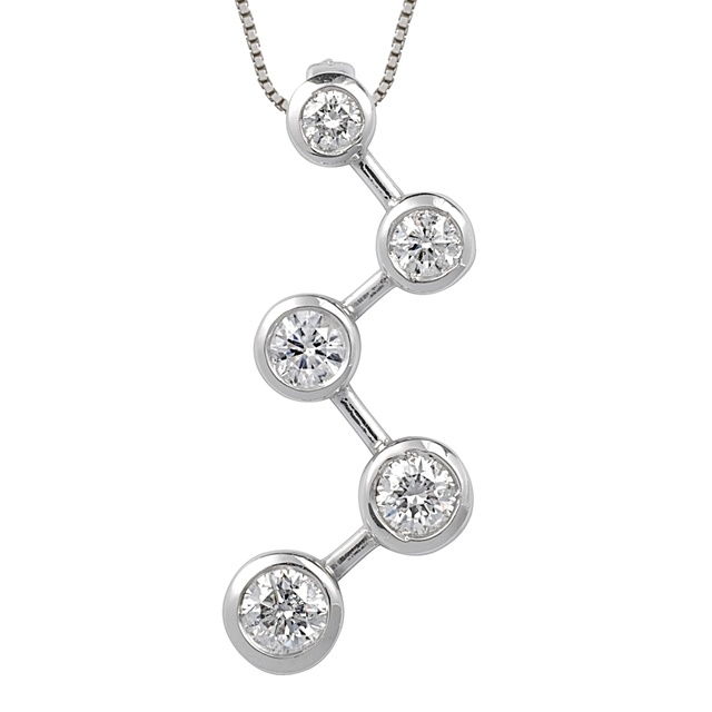 Bezel Set Diamond Zig Journey Pendant