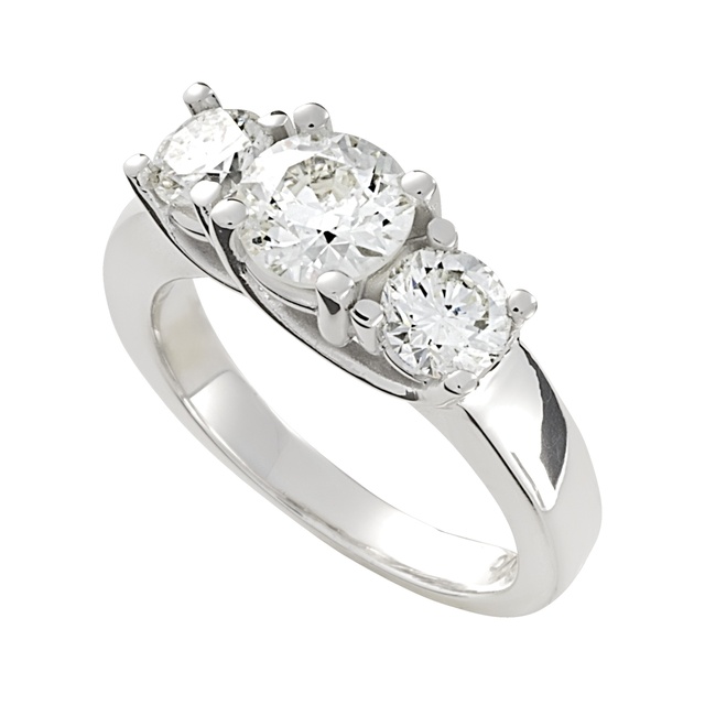 Three Stone Diamond Ring With Lucida/Trellis Prongs