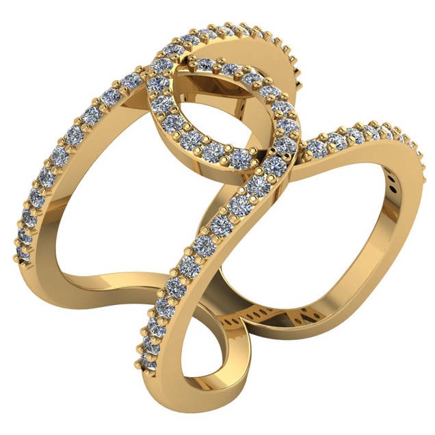  Criss Cross Diamond Ring