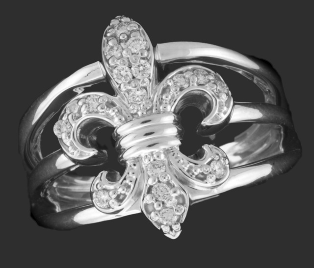 Diamond Fleur De Lis Ring