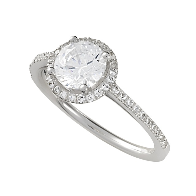 Lady's Round Diamond Halo Semi Mount