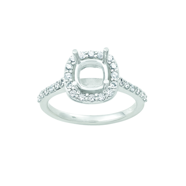 Lady's Cushion Cut Semi Mount Ring