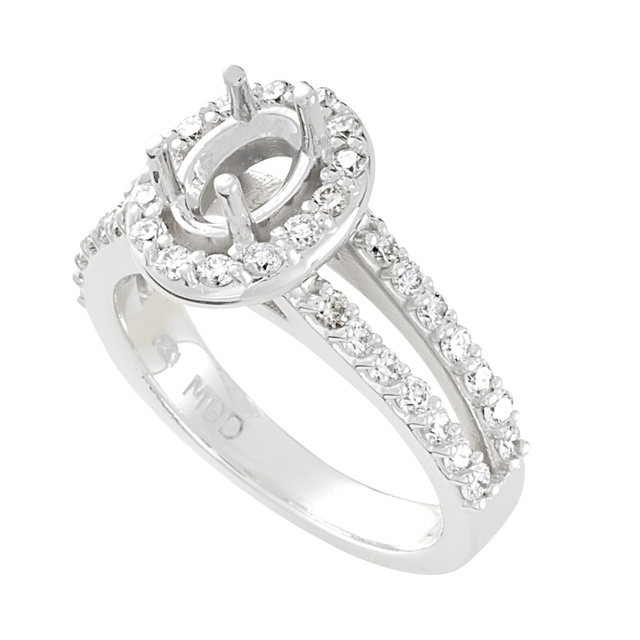 Lady's Oval Split Shank Semi Mount Ring