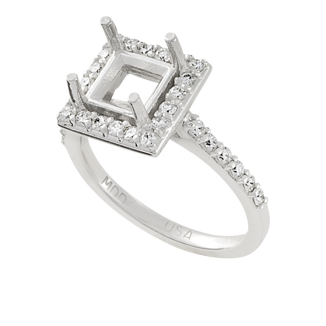 Lady\'s Princess Cut Semi Mount Ring