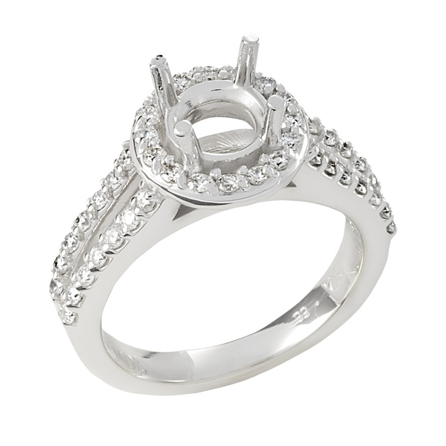 Lady's Round Split Shank Semi Mount Ring