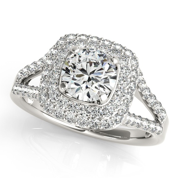 Diamond Halo Semi Mount to Hold 1.00CT Round Diamond