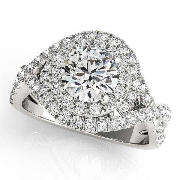 DIAMOND HALO ENGAGEMENT RING TO HOLD 1.00CT ROUND