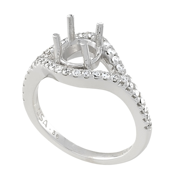 Lady's Round Split Shank Semi Mount Ring