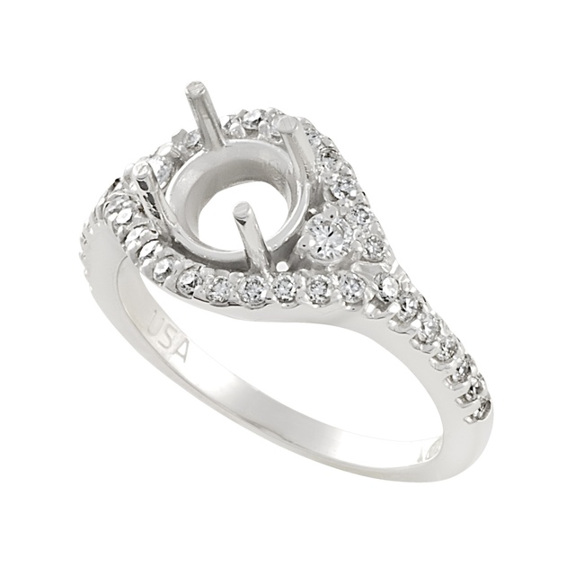 Lady's Round Split Shank Semi Mount Ring