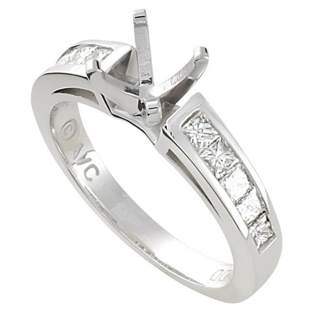 Princess Cut Diamond Channel Set Semi Mount