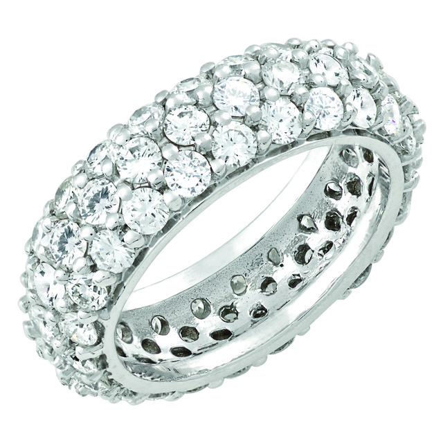 Three Row Diamond Eternity Band