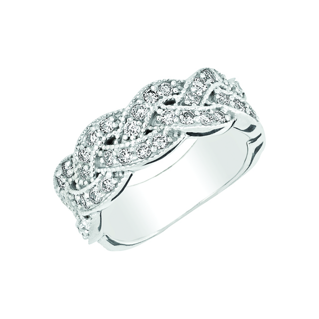 Diamond Weave Stackable Band