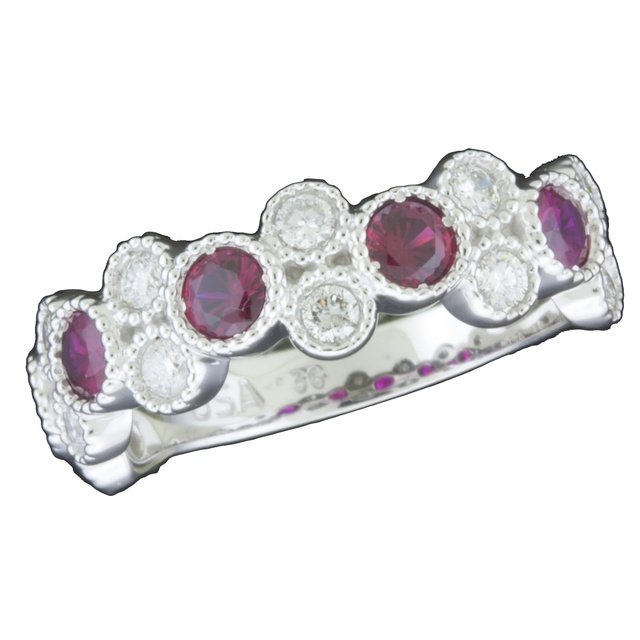 Diamond and Ruby Stackable Ring