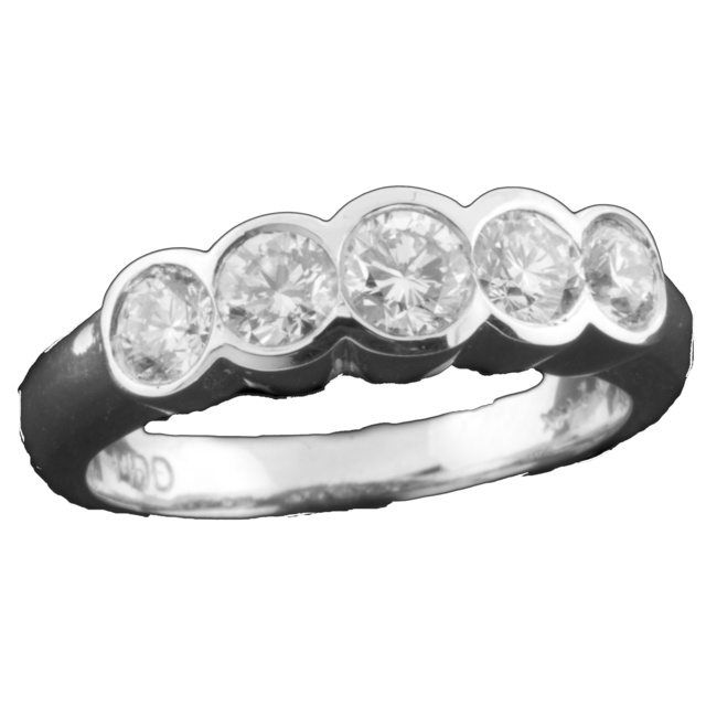 Half Bezel Diamond Wedding Ring